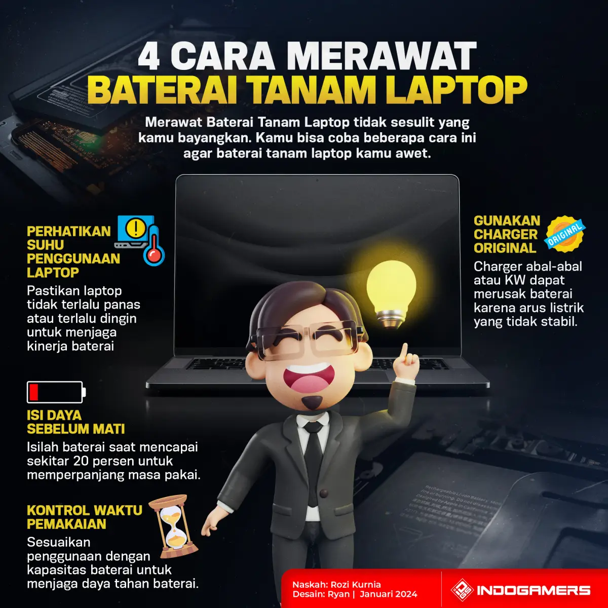 4 Cara Merawat Baterai Tanam Laptop, Biar Tidak Gampang Rusak IndoGamers